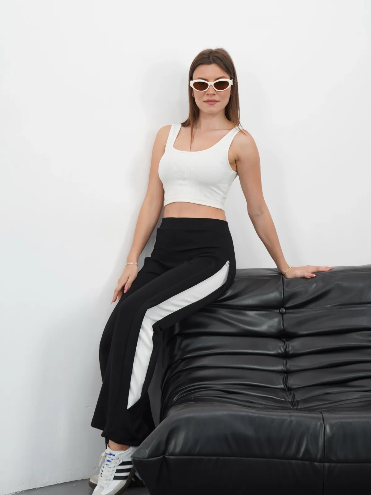 Yandan katlamalı pantolon siyah — görsel 3 · KS77CSRQD5