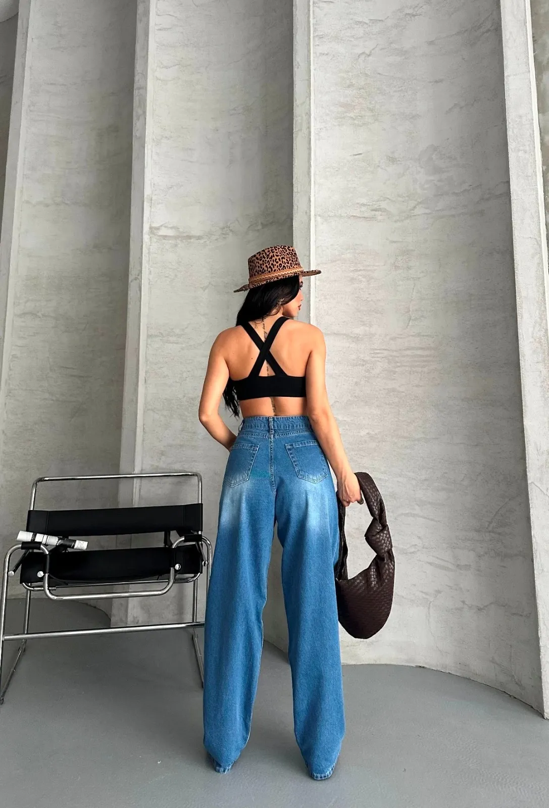 Baggy süper taş bıyık yıkama mavi jeans pantolon d2007 — görsel 2 · SONQ64NUH9