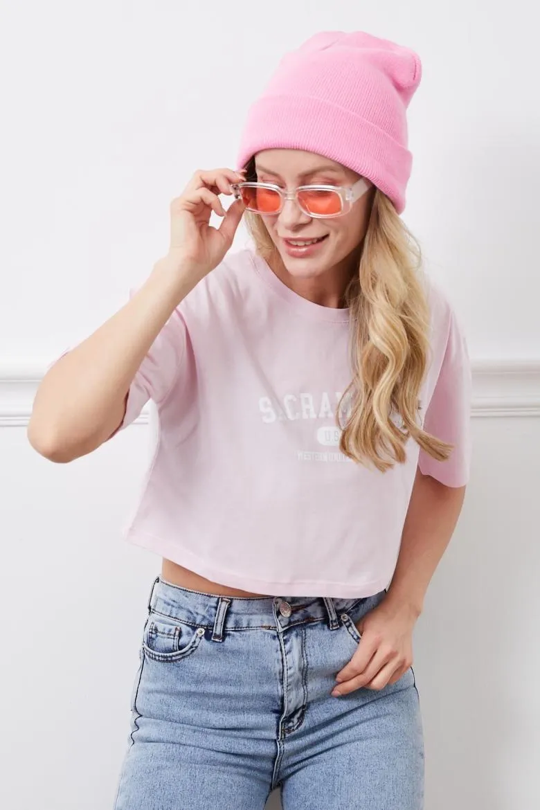 Baskılı Crop tişört — görsel 3 · XBCQSD9F0S