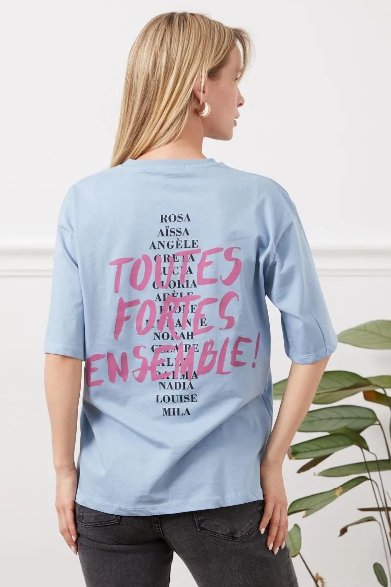 Baskılı tişört mavi — görsel 2 · JS19WBMOZU