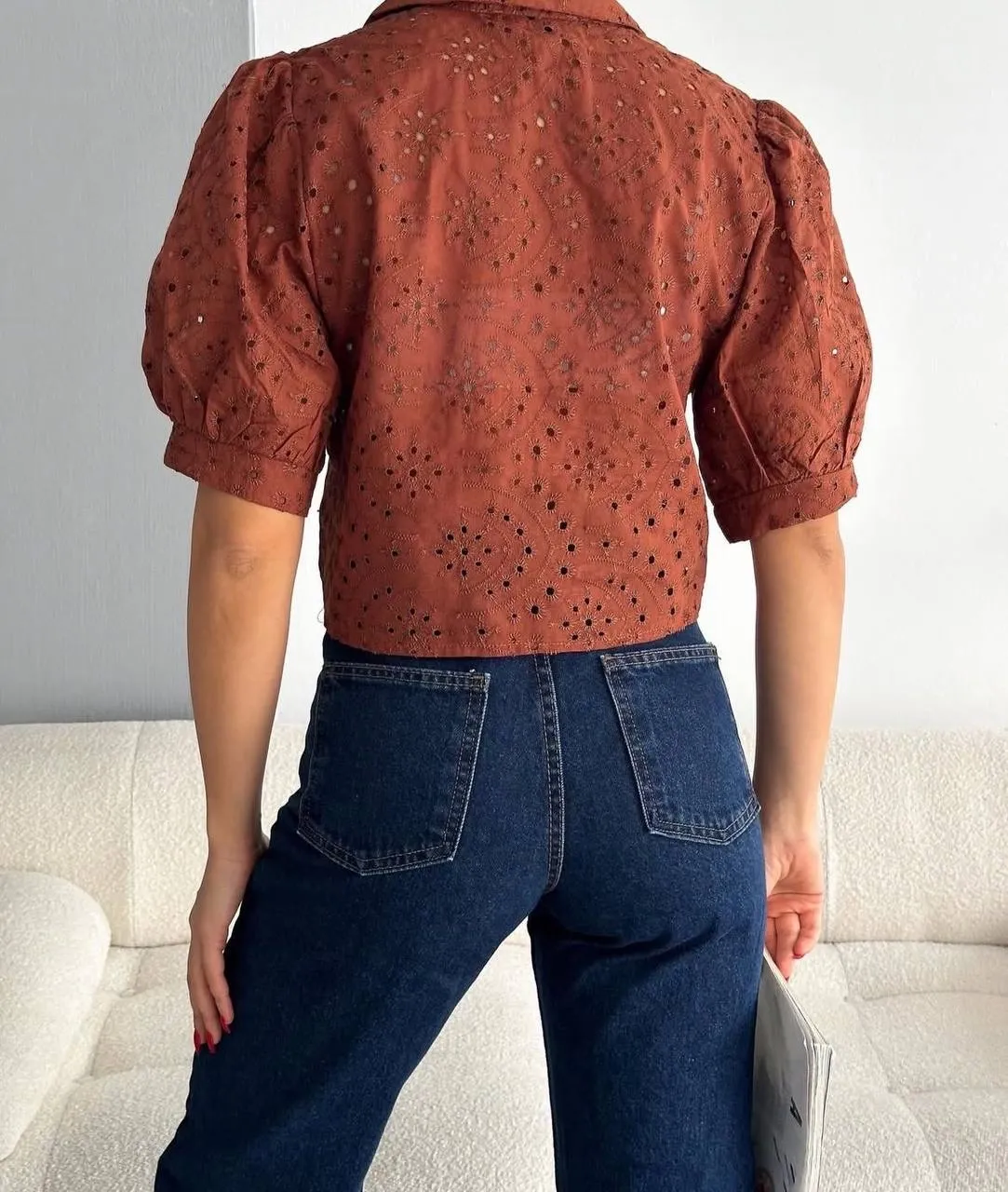 Brodeli crop gömlek s1023 — görsel 3 · JENURMBCDV