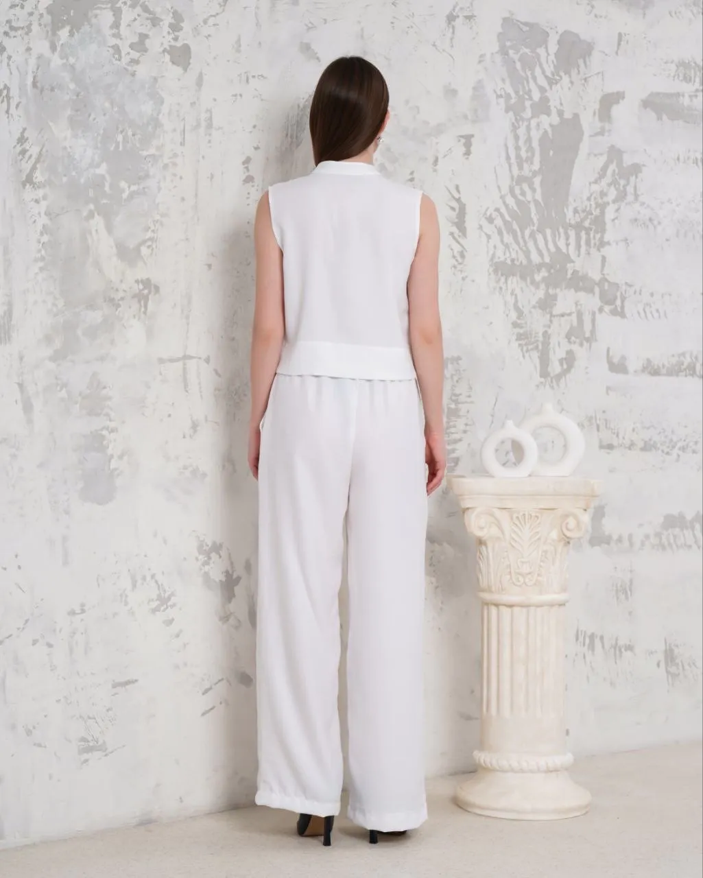 Broşlu yelek pantolon takım beyaz s255821 — görsel 4 · 7AADS2KCYV