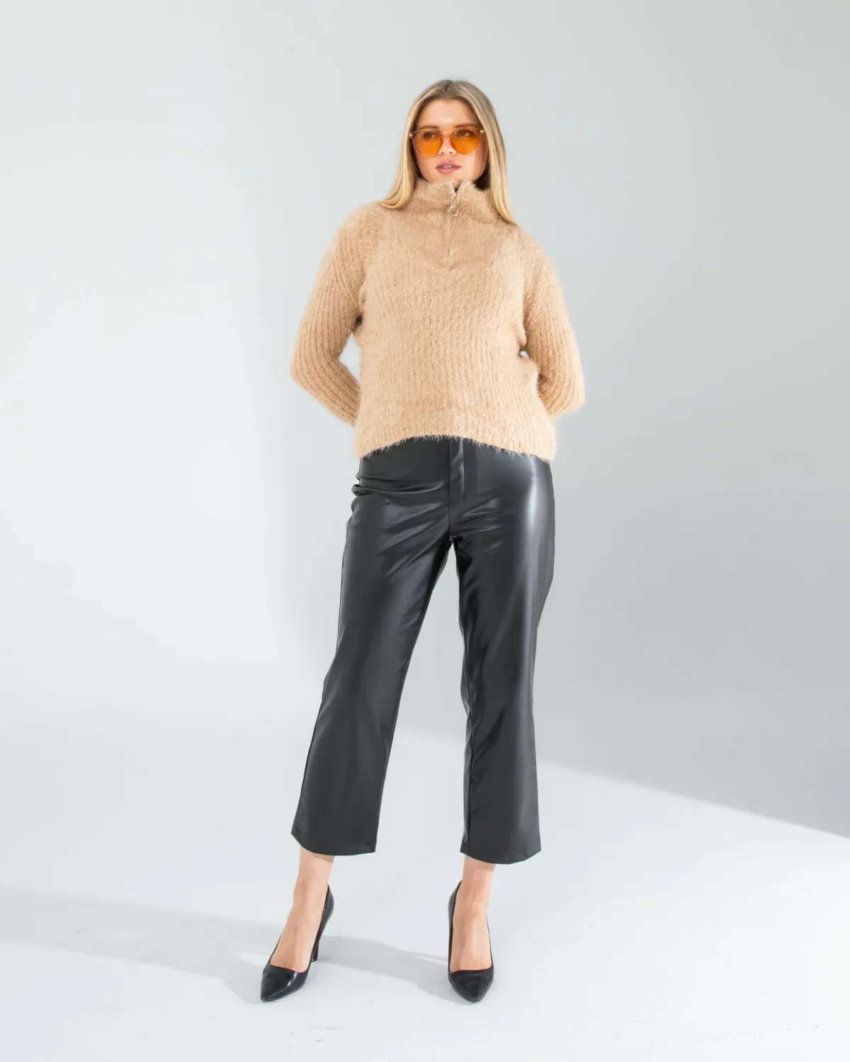 Camel Fermuarlı Sakal Triko — görsel 3 · KV2025010150