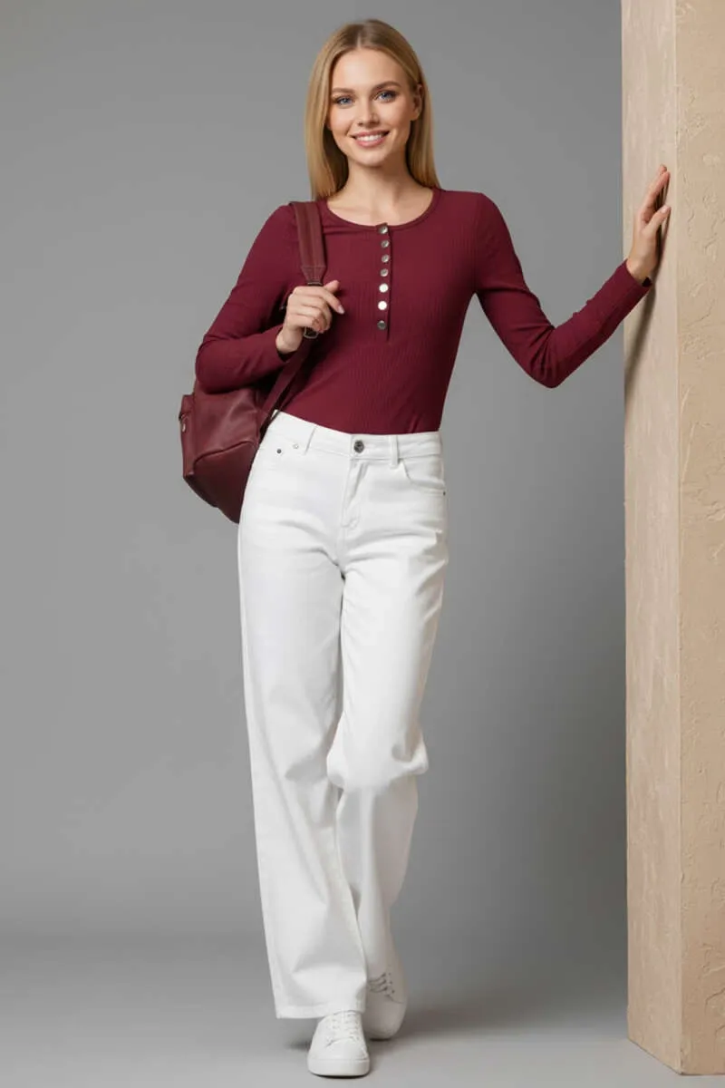 Çıtçıt Detaylı Bluz Bordo T4343 — görsel 3 · EY8PVBW1I0