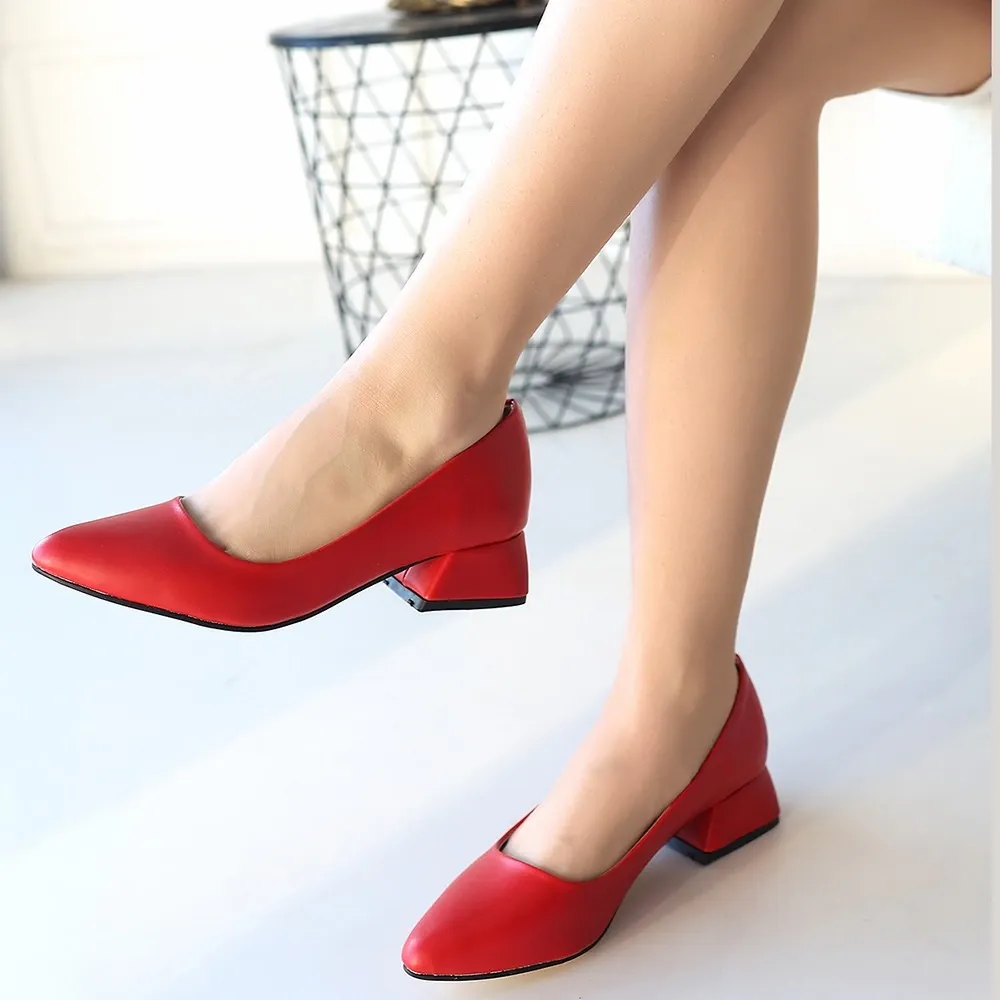 Desniy Kırmızı Cilt Topuklu Ayakkabı — görsel 4 · 24917