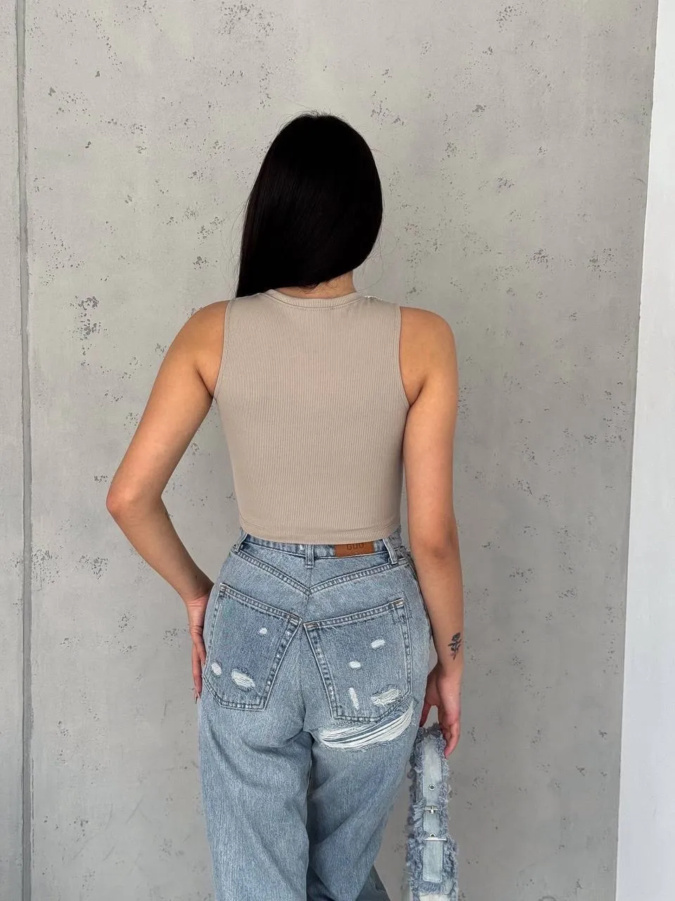 fitilli kaşkorse yakası zincirli atlet vizon — görsel 4 · IKEA0SA983