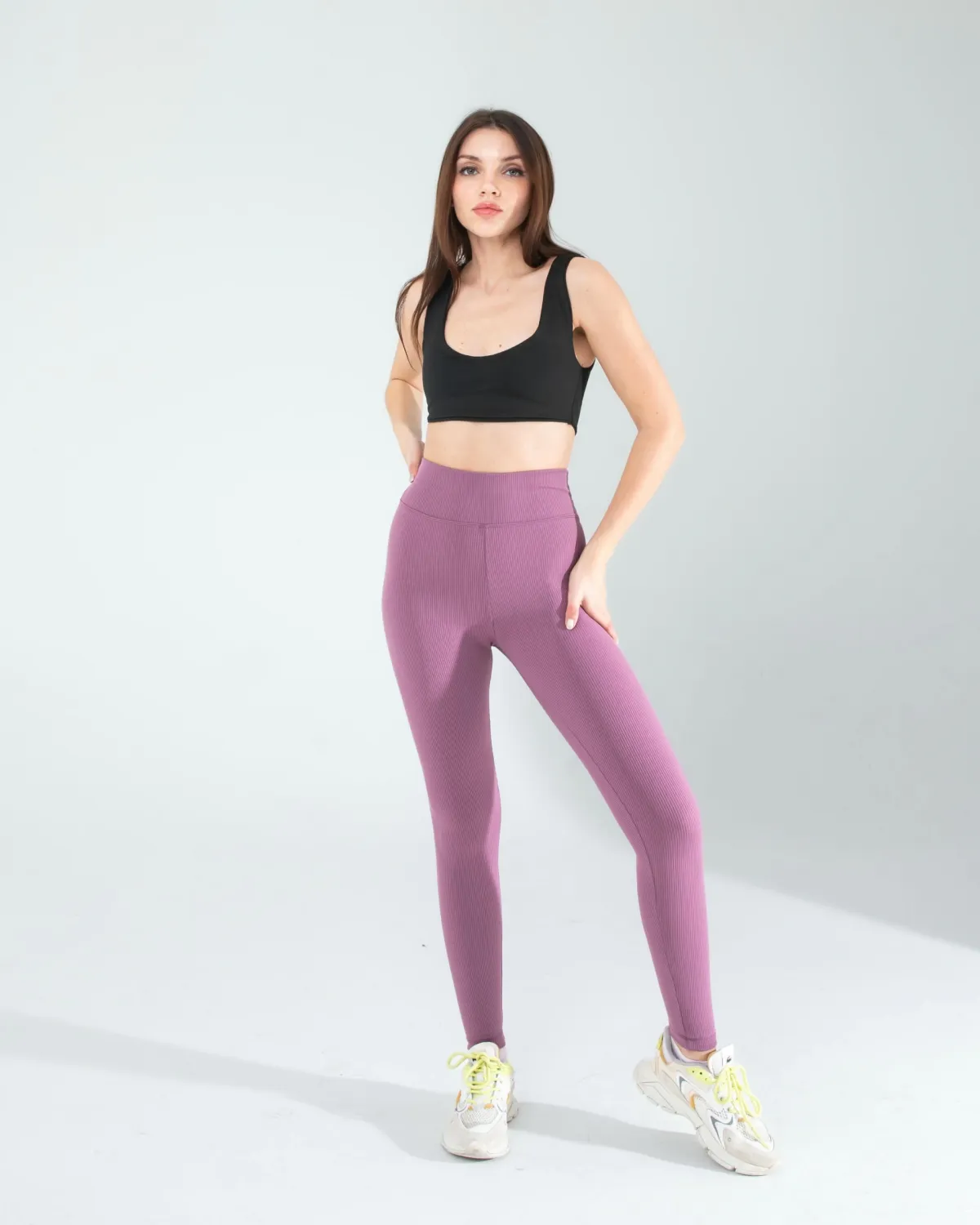 Lila Fitilli Push Up Toparlayıcı Spor Tayt — görsel 3 · KV2025010078