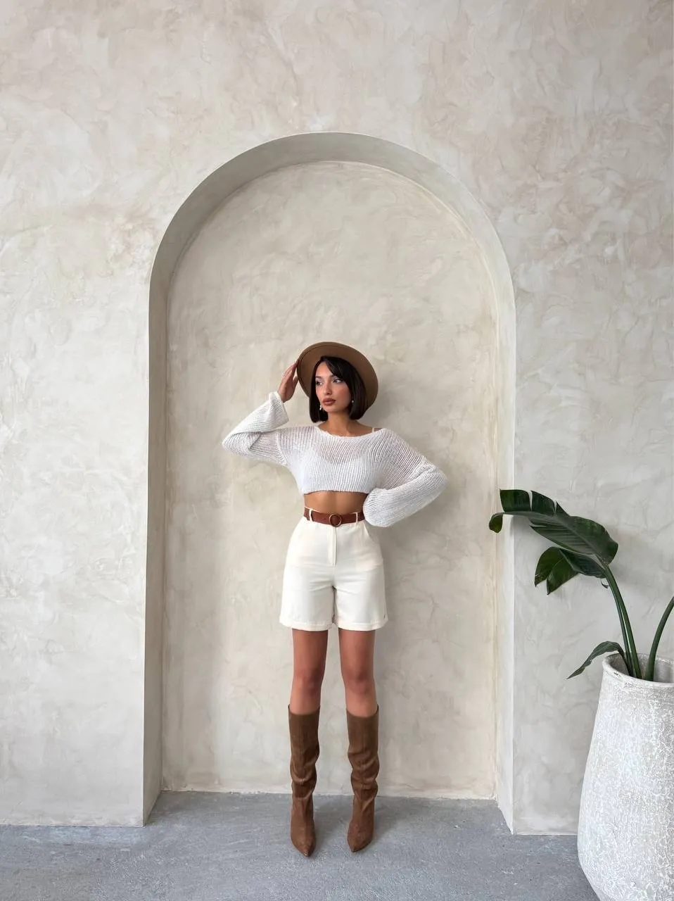 Gabardin kumaş şort — görsel 4 · JCUYNFWKQE