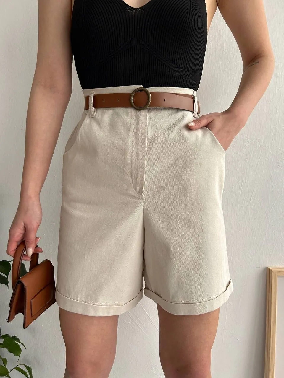 Gabardin kumaş şort — görsel 4 · 6S92S7JCOD