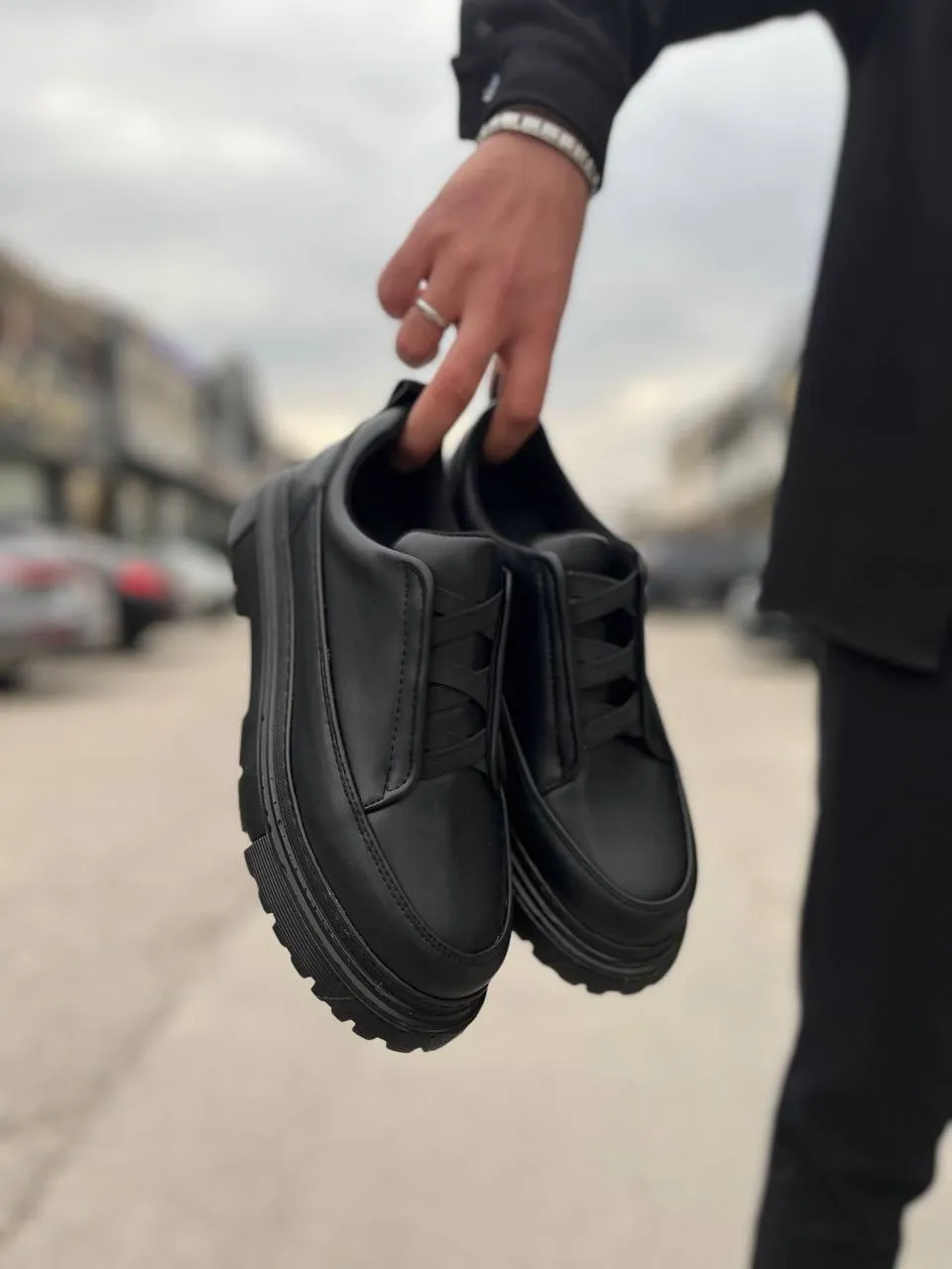 KB-703 Kuback Kömür Cilt Lastikli Günlük Erkek Ayakkabı — görsel 2 · KB-703-KÖMÜR-CİLT