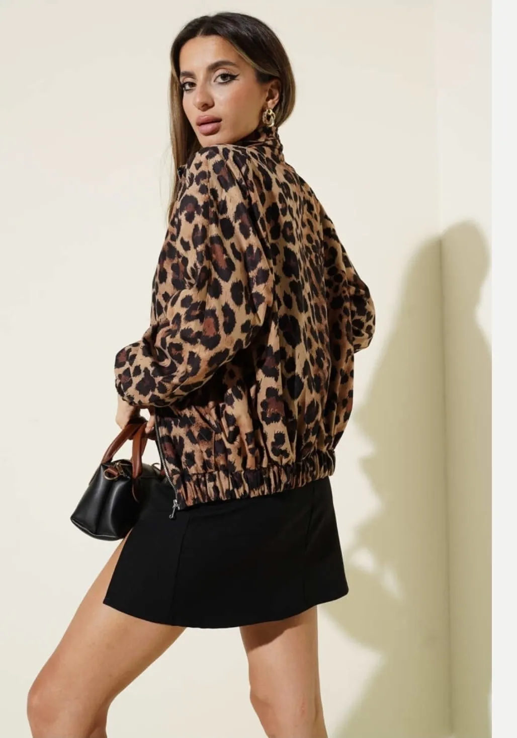 Leopar desenli astarlı ceket siyah t1192 — görsel 4 · N02M9SNPAV