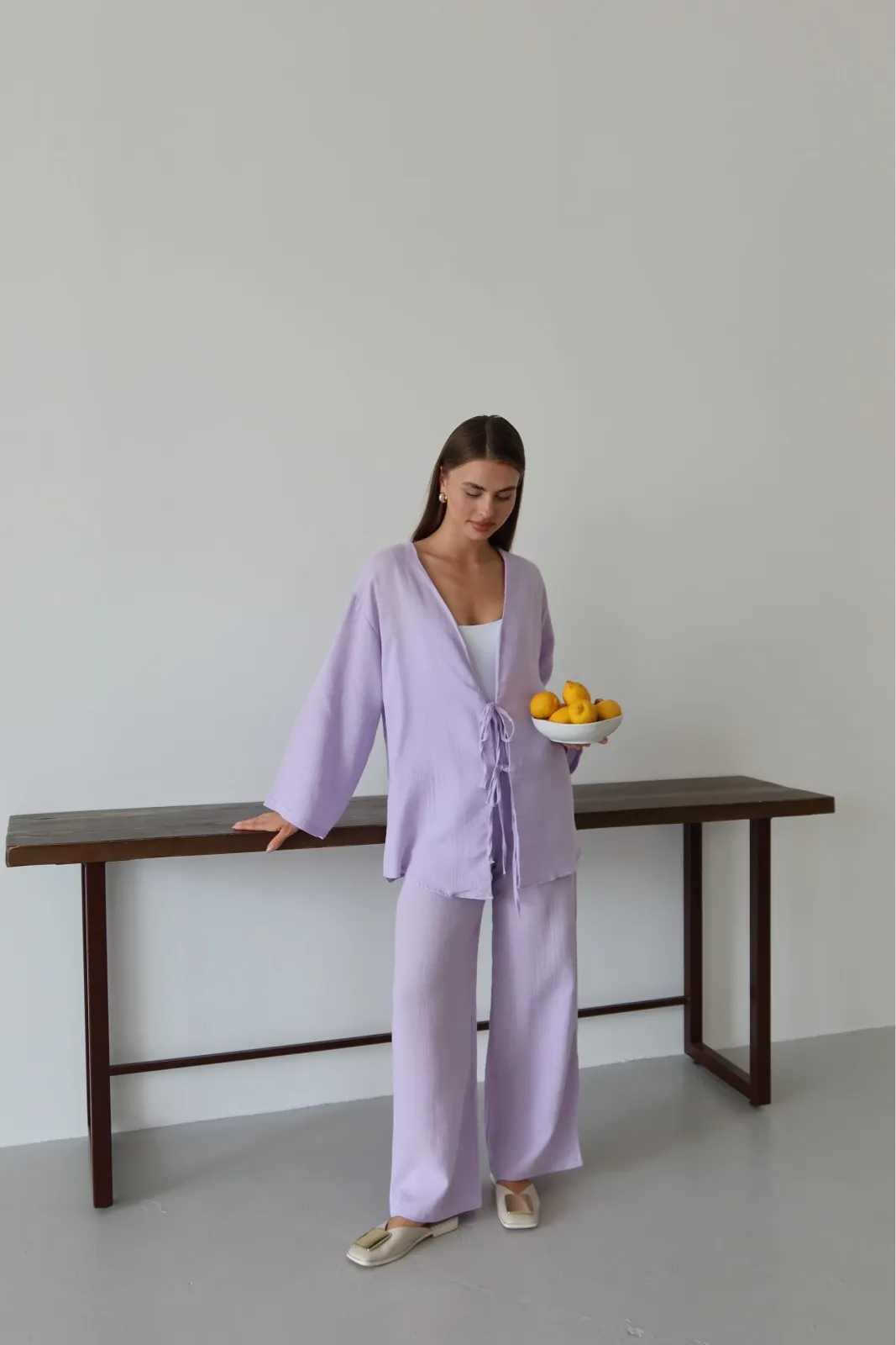 Müslin kumaş kimono lila pt — görsel 3 · GDNXYK41FD