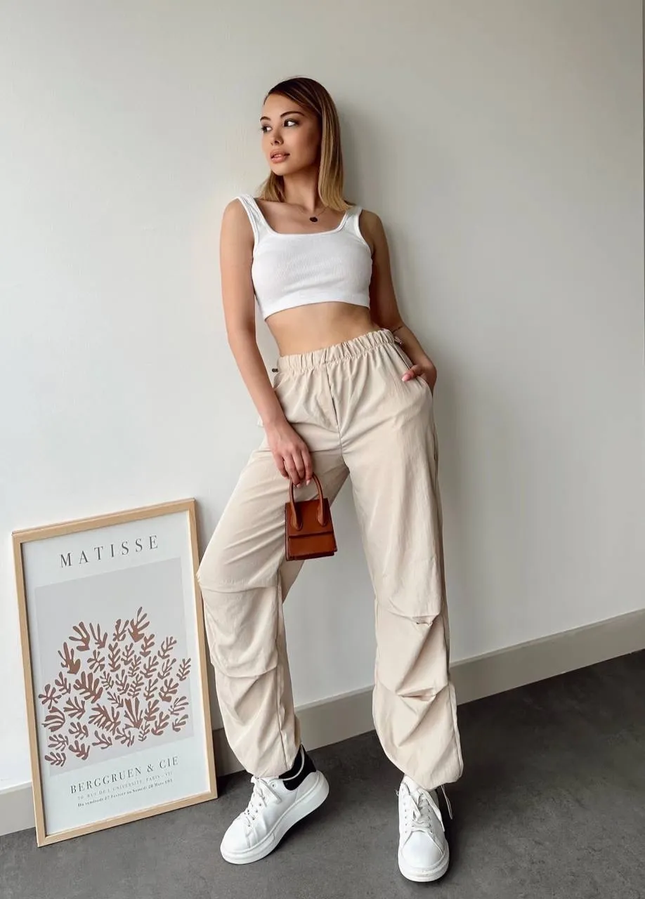 Paraşüt pantolon bej — görsel 2 · 0HXWIR931P