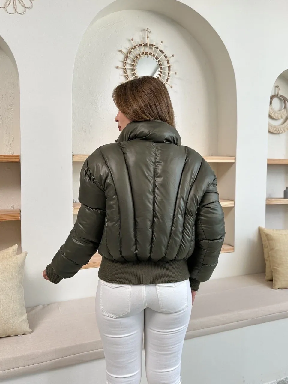 Puffer kısa mont haki st25534 — görsel 3 · 5IV41R4024