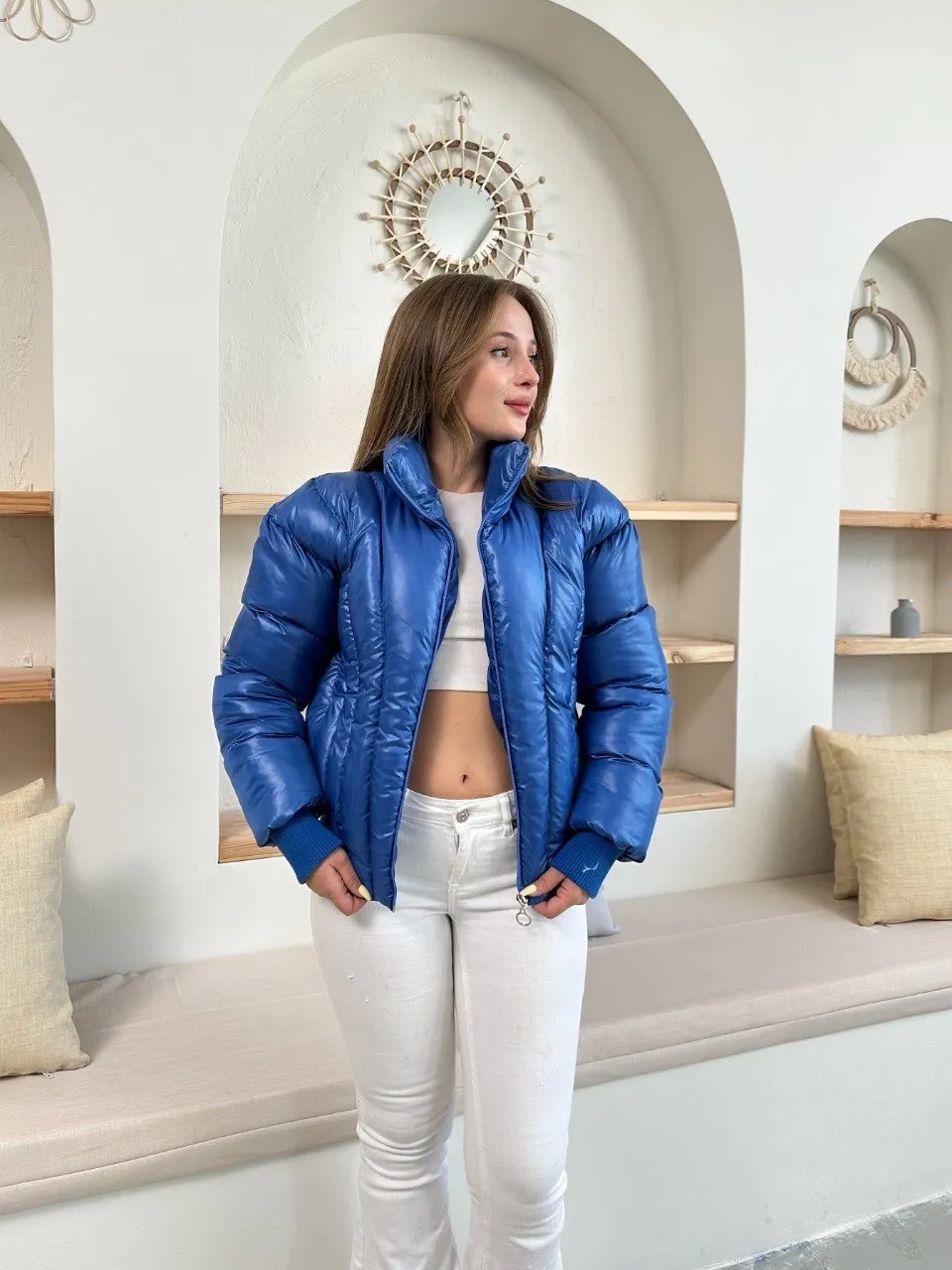 Puffer kısa mont mavi st25534 — görsel 2 · COM0RRRFO3