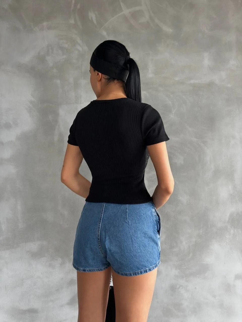 Taş baskılı kaş korse bluz — görsel 2 · J6JWWJE238