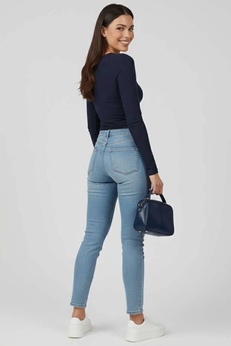 Yanı Büzgülü bluz Lacivert T4322 — görsel 3 · SCL24DLDJL