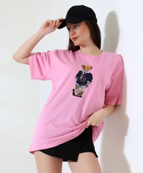Ayıcıklı oversize tişört — görsel 1