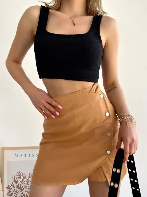 Dört çıtçıtlı Gabardin şort etek s249001 — görsel 1