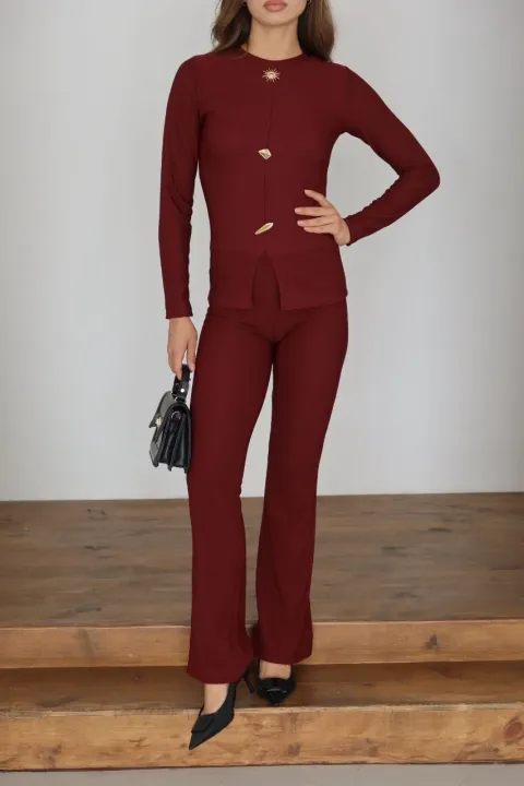 Ottoman alt üst takım bordo pt510442 — görsel 1